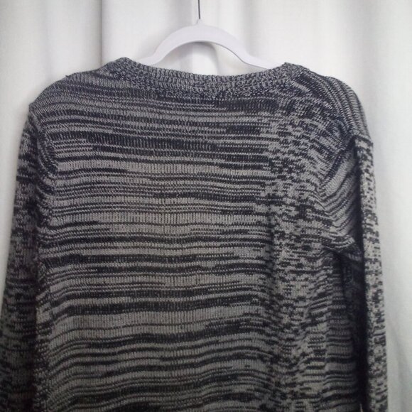 Ashley by 26 International Cardigan Sweater S Long Sleeve Open Front Black Gray - Picture 4 of 16